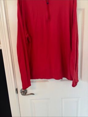 Men's Red Zip-Up - Classic Lightweight Pullover
